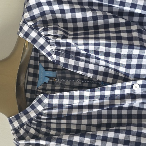 Draper James Navy and White Gingham Loretta ShirtDress Size L With Pockets NWT - Picture 5 of 9